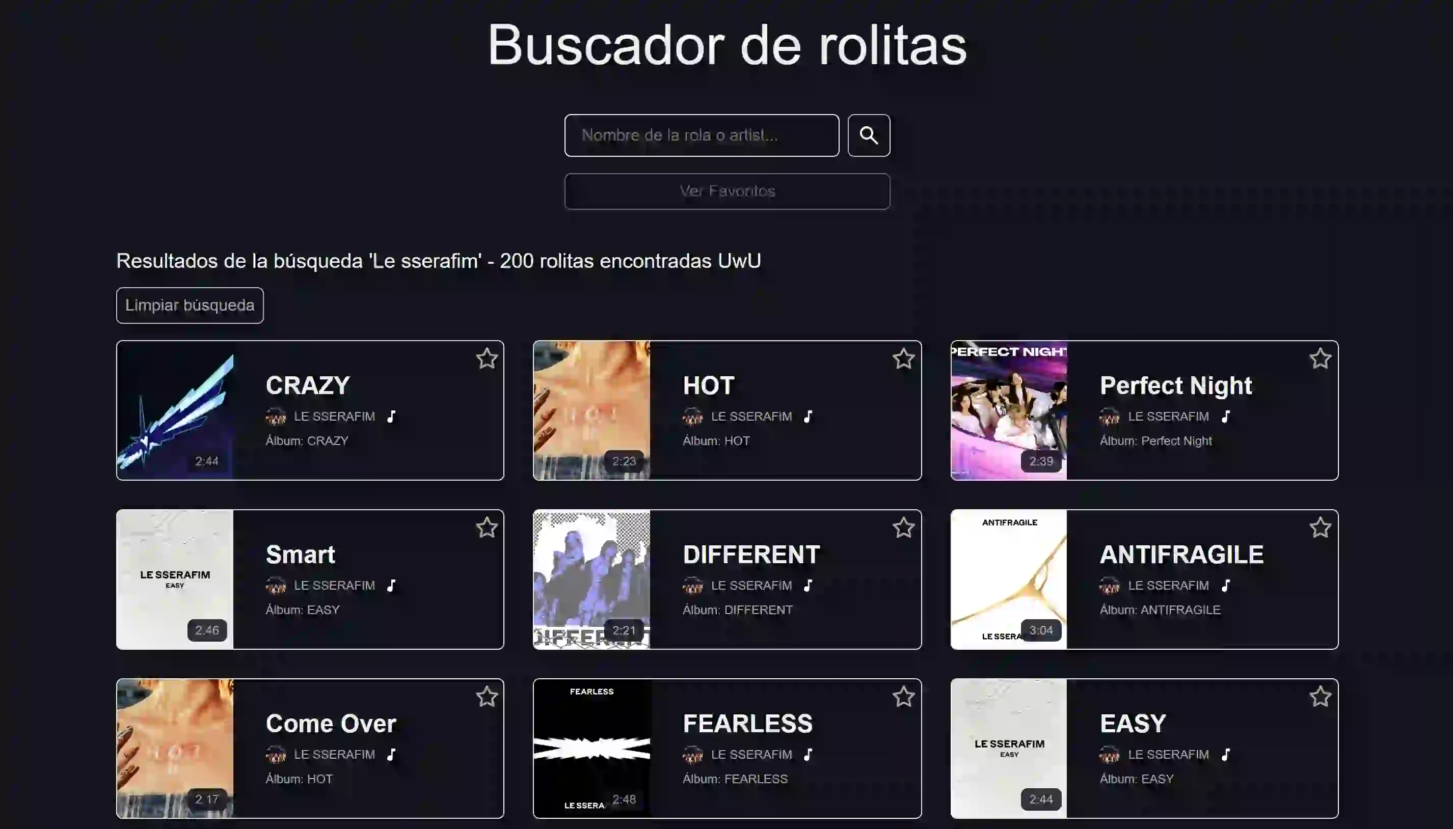 Search Rolas